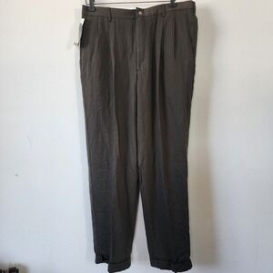 NWT Bill Blass Mens Olive Green Tencil Dress Pants Slacks 36 x 32"
